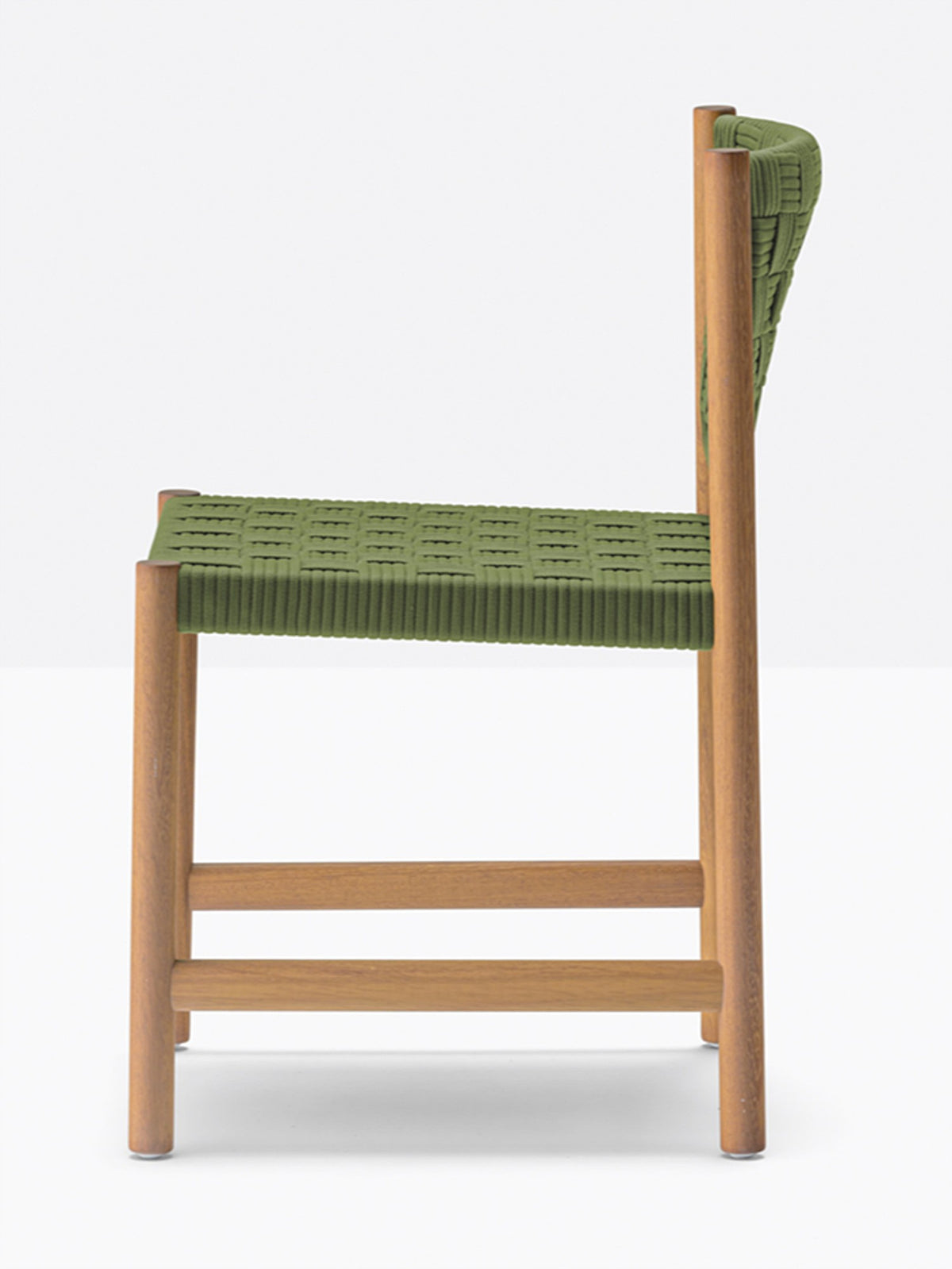 Chaise Griante vert olive vue de profil