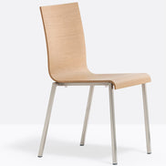 Chaise Kuadra 1101 / 1321 Pedrali, bois chêne blanchi