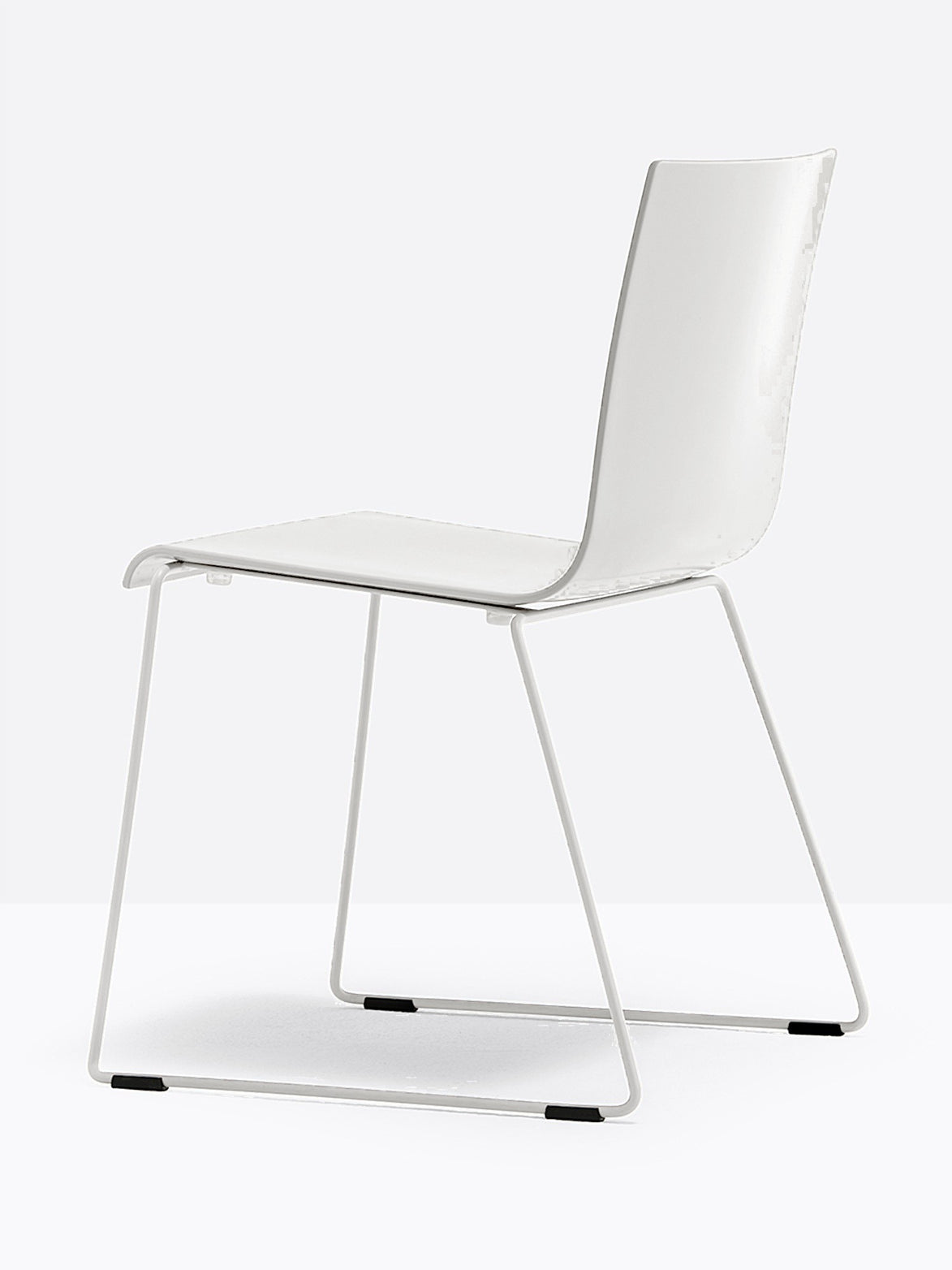 Chaise Kuadra XL luge 2409 / 2419 Pedrali, coque blanche