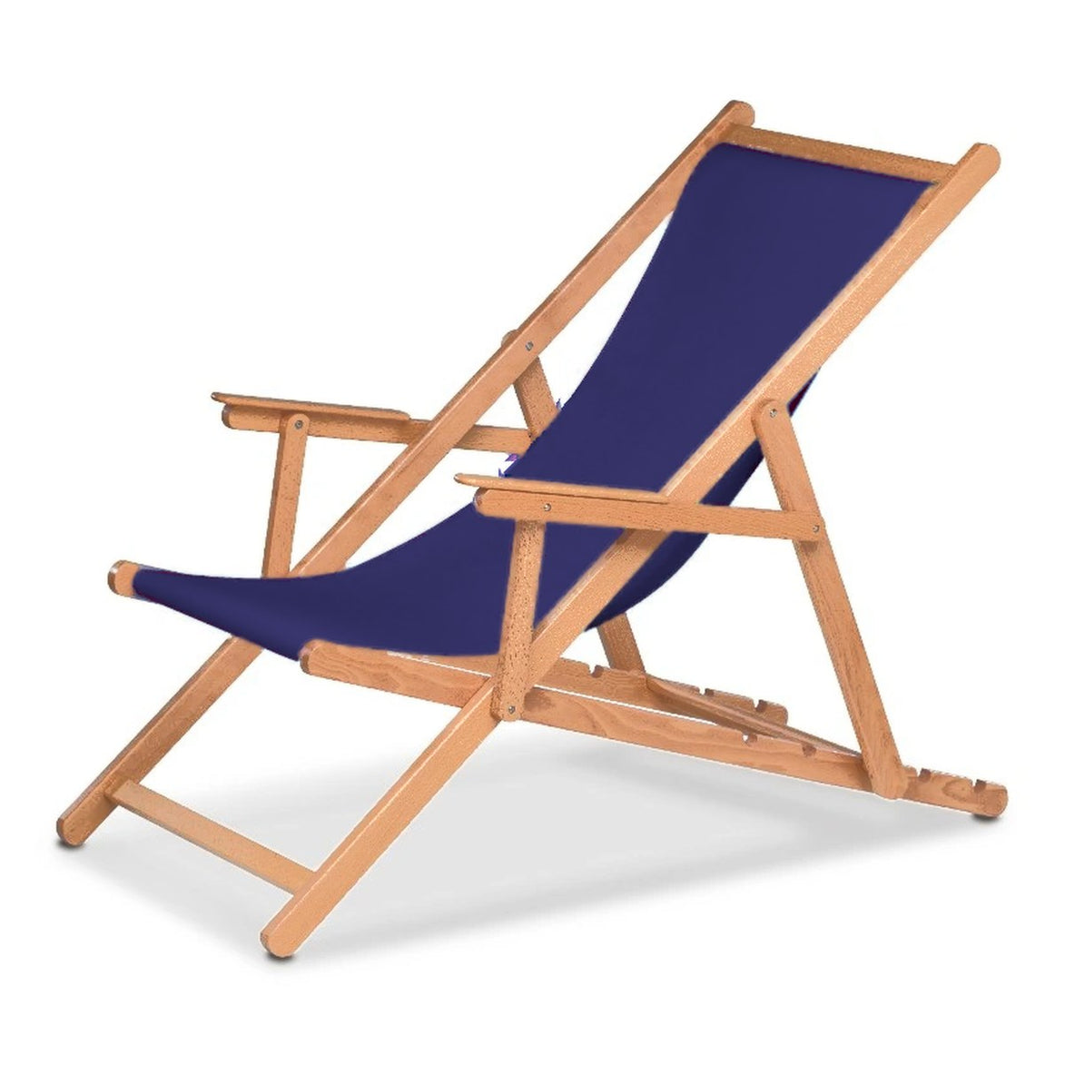 Chilienne Biarritz à accoudoirs — huile de lin, toile Bleu nuit 063