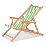 Chilienne Biarritz à accoudoirs — huile de lin, toile Rayé blanc vert 569