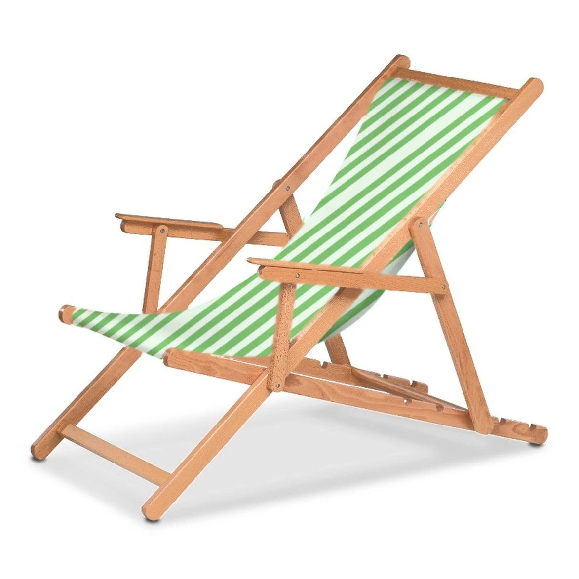 Chilienne Biarritz à accoudoirs — huile de lin, toile Rayé blanc vert 569