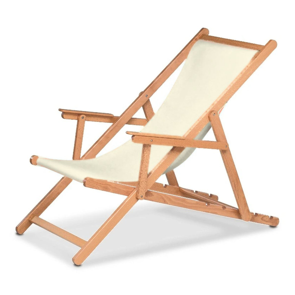 Chilienne Biarritz à accoudoirs — huile de lin, toile Screen écru