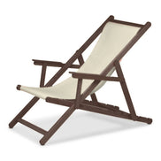 Chilienne Biarritz à accoudoirs — vernis noyer, toile Écru 061