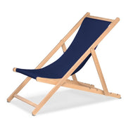 Chilienne Biarritz — vernis naturel, toile Bleu marine 077