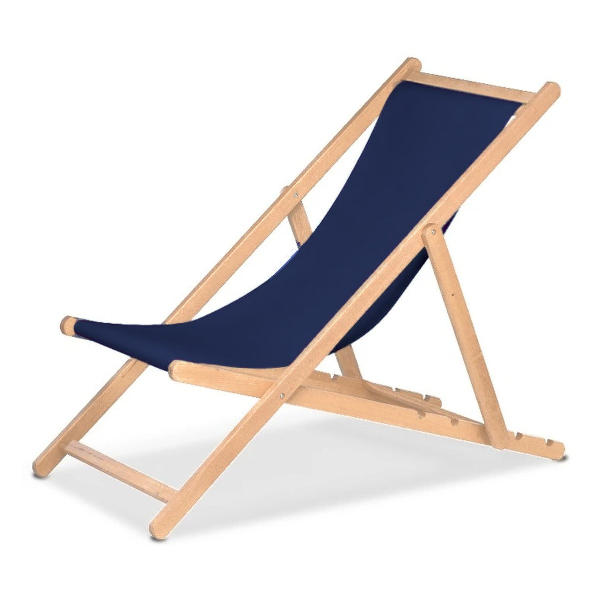 Chilienne Biarritz — vernis naturel, toile Bleu marine 077