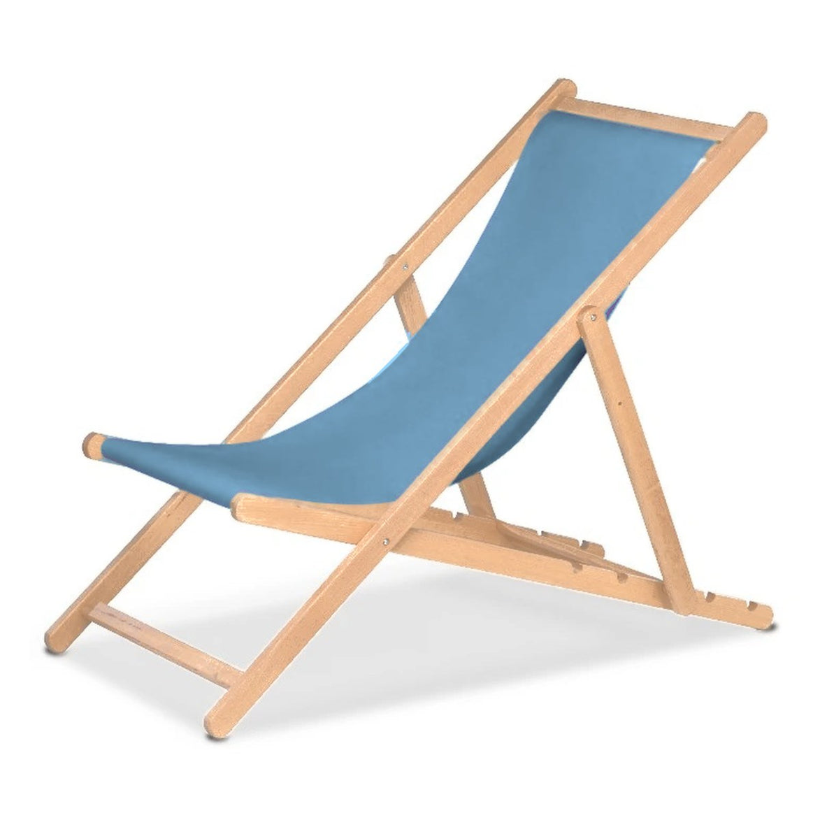 Chilienne Biarritz — vernis naturel, toile Bleu ciel 083