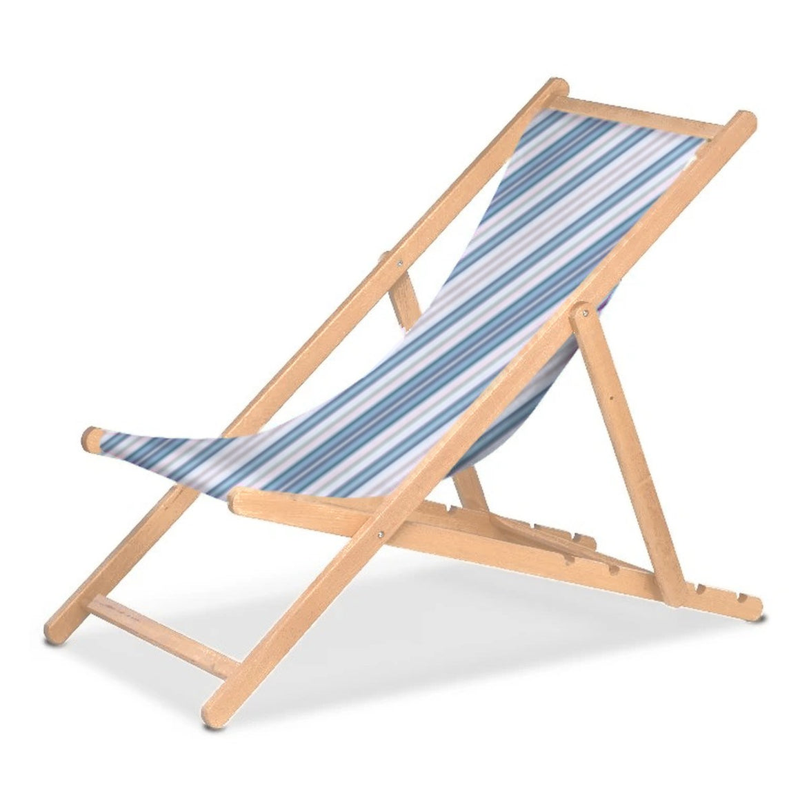 Chilienne Biarritz — vernis naturel, toile Rayé multicolore bleu 153