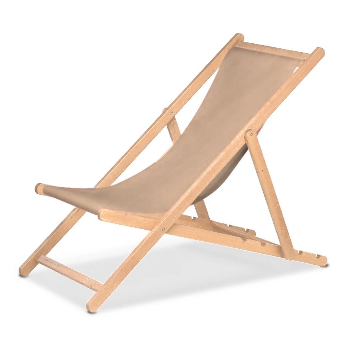 Chilienne Biarritz — vernis naturel, toile Rayé beige écru 512