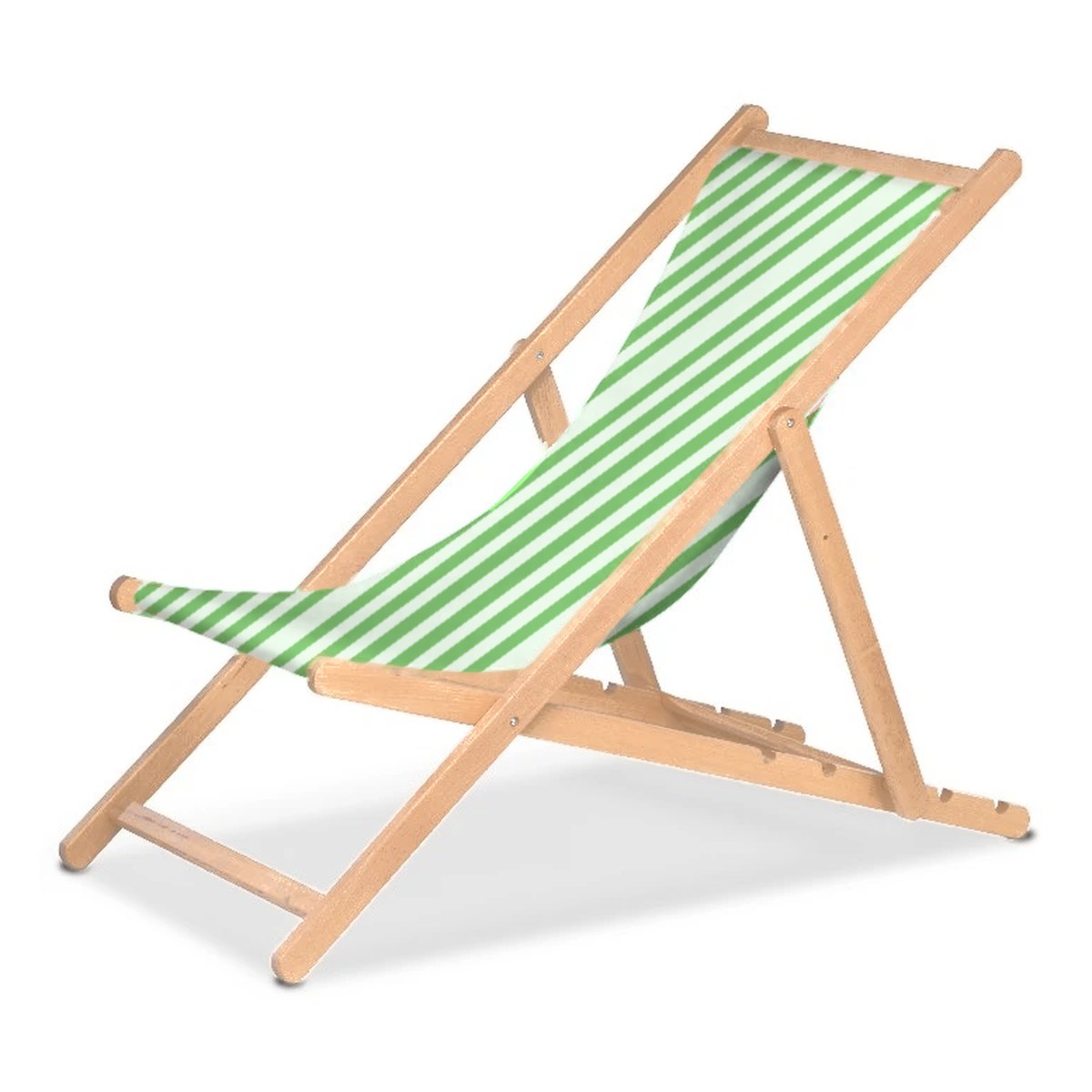 Chilienne Biarritz — vernis naturel, toile Rayé blanc vert 569