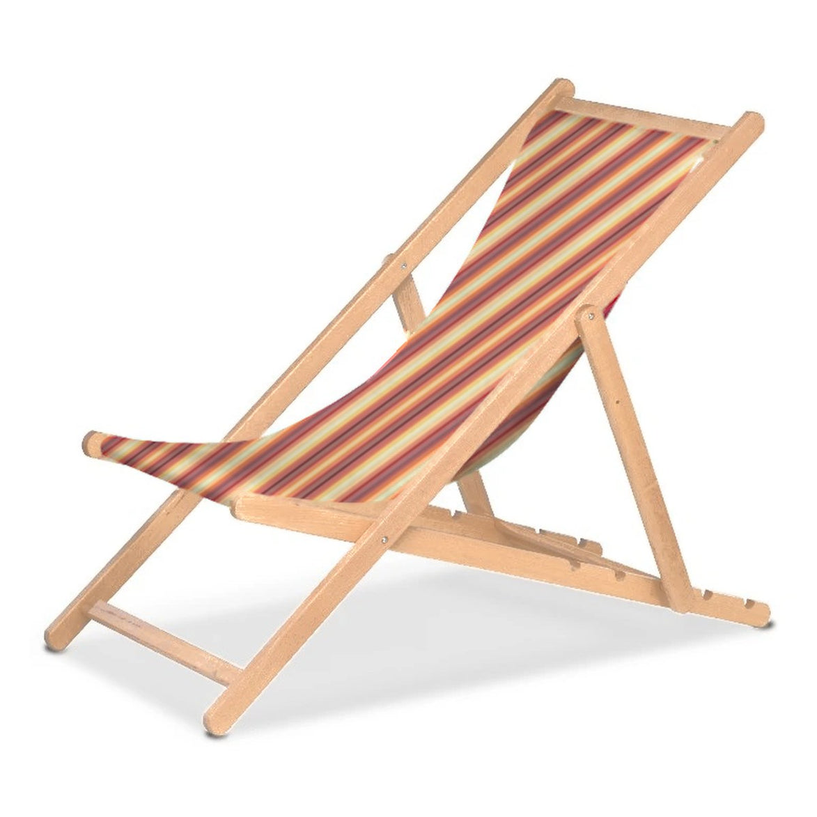 Chilienne Biarritz — vernis naturel, toile Rayé multicolore 622