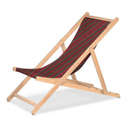 Chilienne Biarritz — vernis naturel, toile Rayé multicolore rouge 662