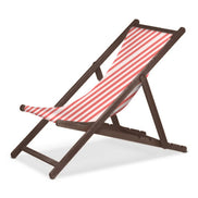 Chilienne Biarritz — vernis noyer, toile Rayé blanc rouge 028