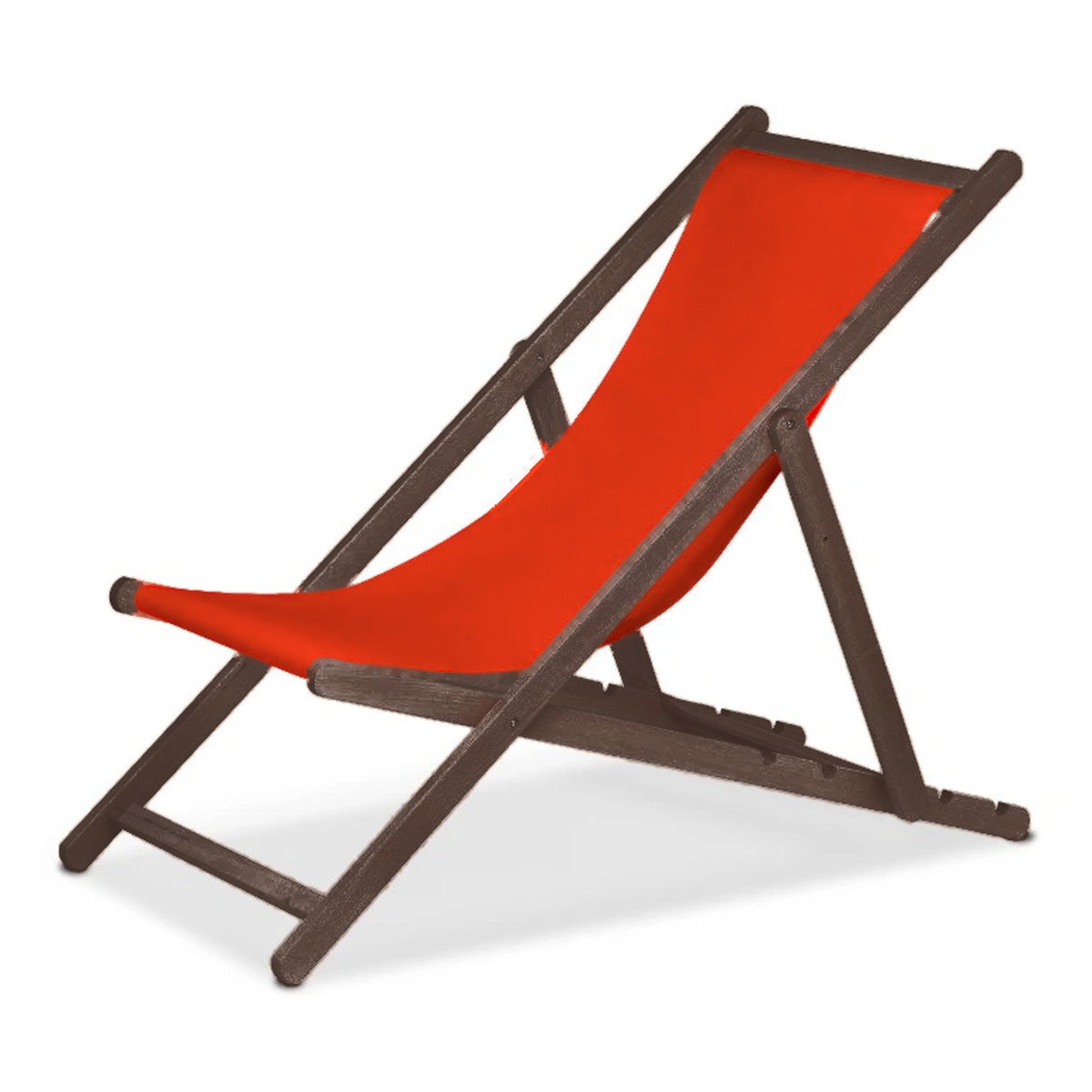 Chilienne Biarritz — vernis noyer, toile Rouge vif 040