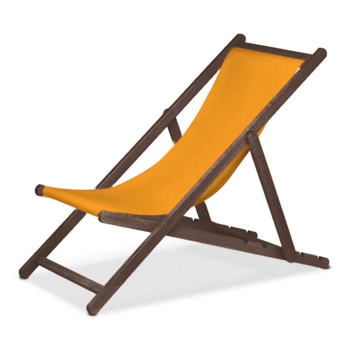 Chilienne Biarritz — vernis noyer, toile Mandarine 066