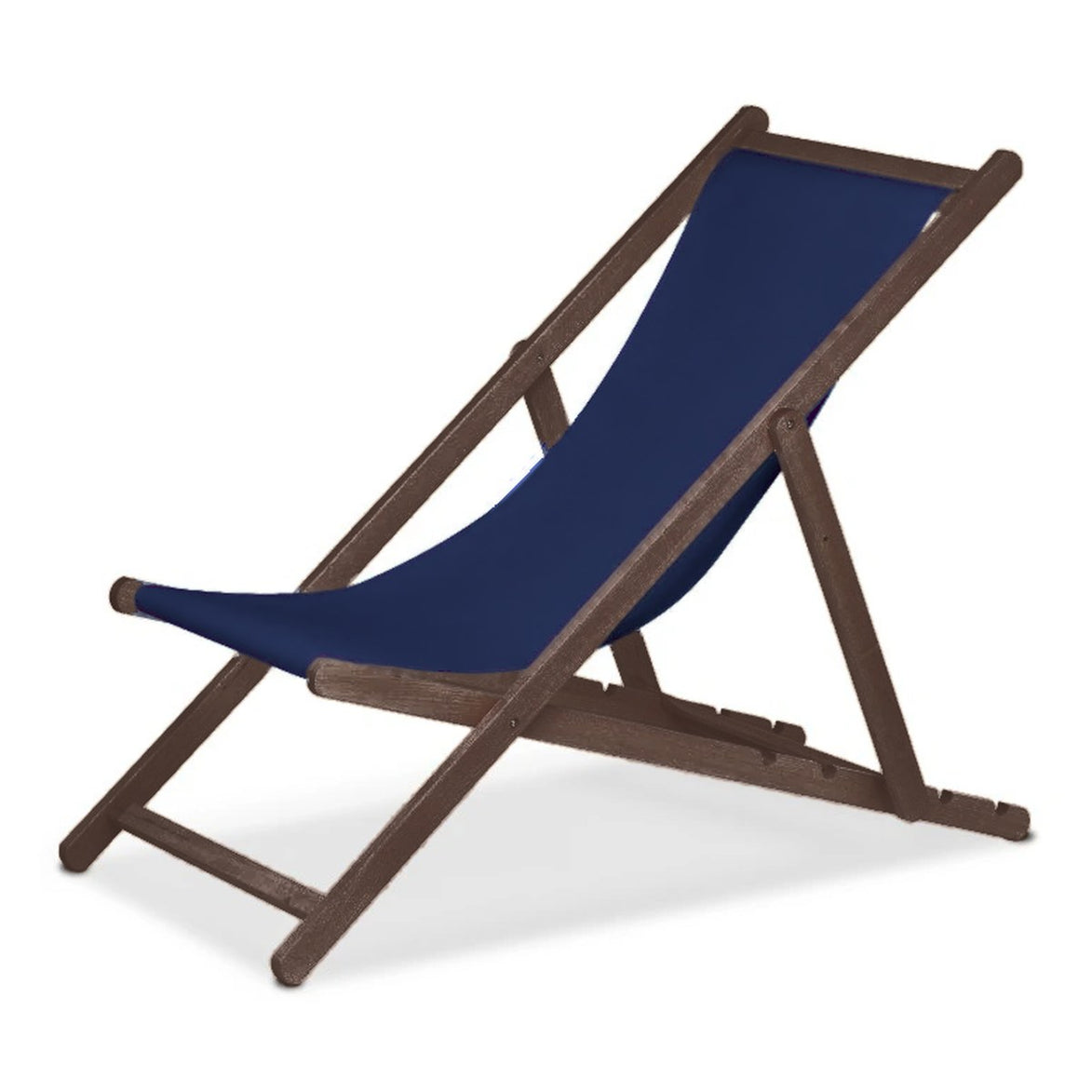 Chilienne Biarritz — vernis noyer, toile Bleu marine 077