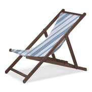 Chilienne Biarritz — vernis noyer, toile Rayé multicolore bleu 153