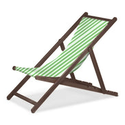 Chilienne Biarritz — vernis noyer, toile Rayé blanc vert 569