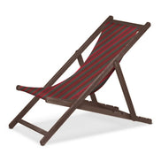 Chilienne Biarritz — vernis noyer, toile Rayé multicolore rouge 662