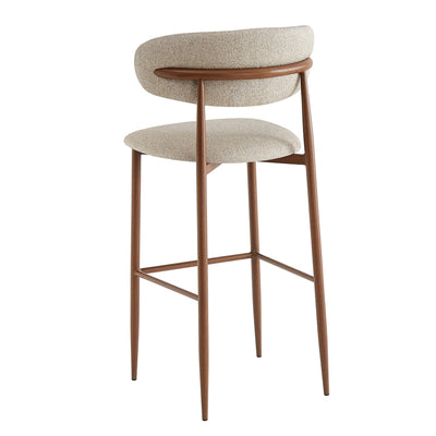 Tabouret Malo — tabouret de bar acier finition noyer, coloris Greige 08