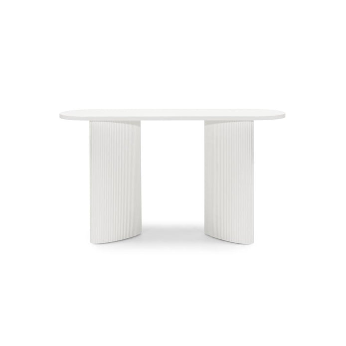 Console bureau Alrequin 140 cm à tasseaux — Blanc — vue d'ensemble