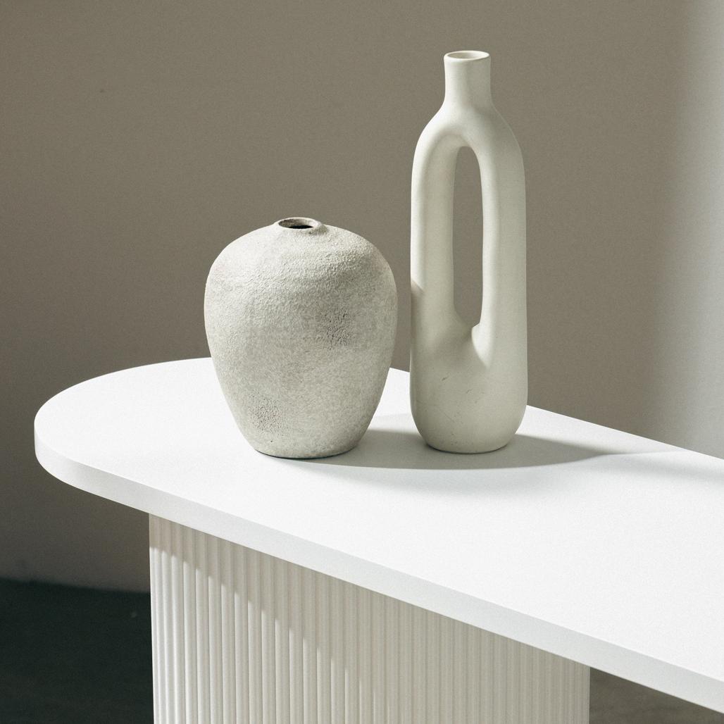 Console bureau Alrequin 140 cm à tasseaux — Blanc