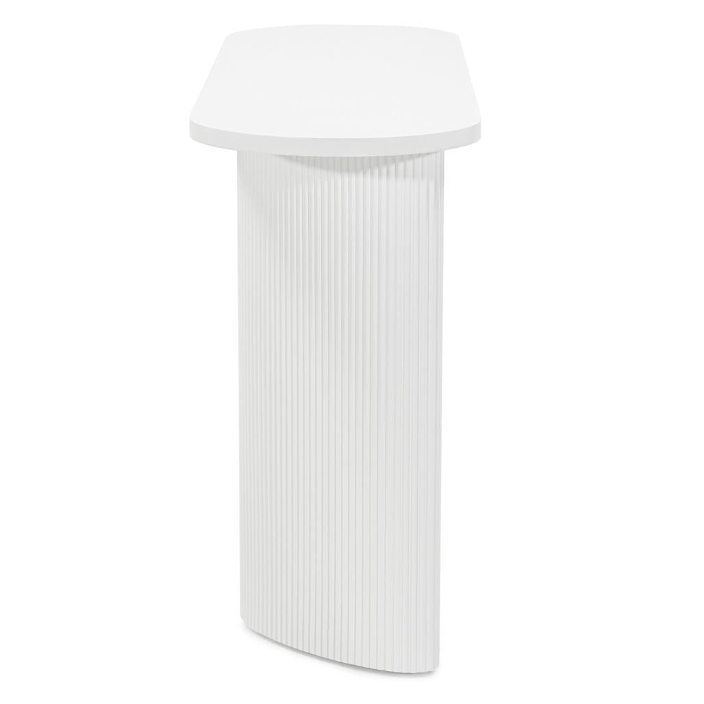 Console bureau Alrequin 140 cm à tasseaux — Blanc