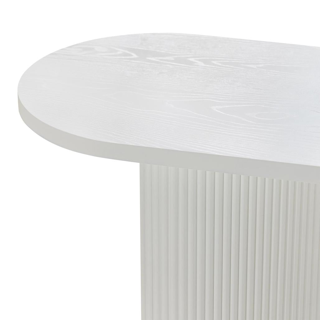 Console bureau Alrequin 140 cm à tasseaux — Blanc