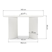 Console bureau Alrequin 140 cm à tasseaux — Blanc