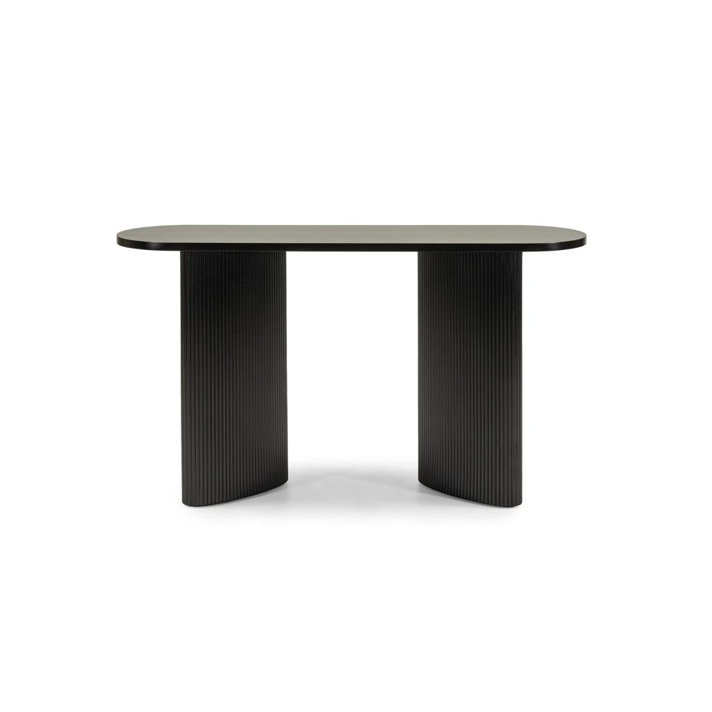 Console bureau Alrequin 140 cm à tasseaux — Noir — vue d'ensemble