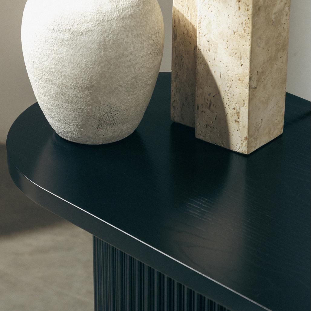 Console bureau Alrequin 140 cm à tasseaux — Noir