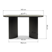 Console bureau Alrequin 140 cm à tasseaux — Noir