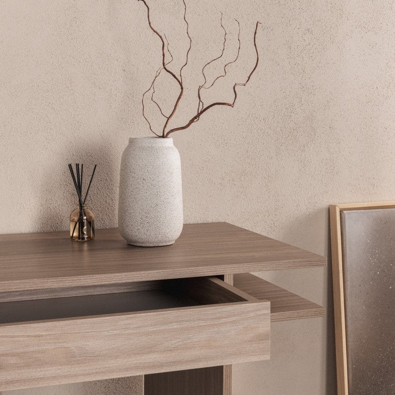 Console bureau Anso 120 cm à tiroir chêne