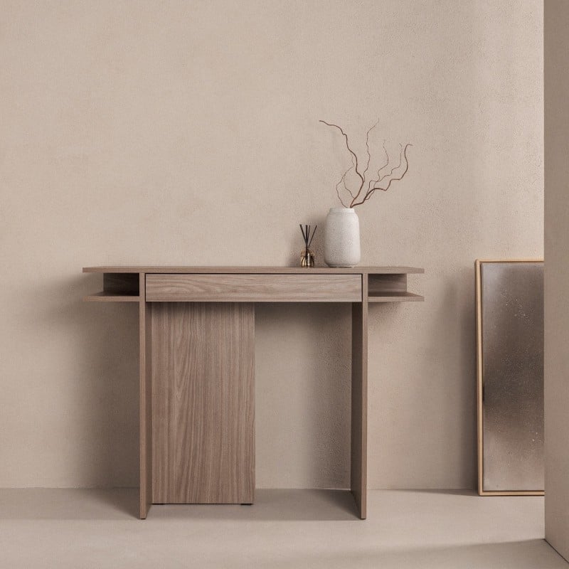 Console bureau Anso 120 cm à tiroir chêne