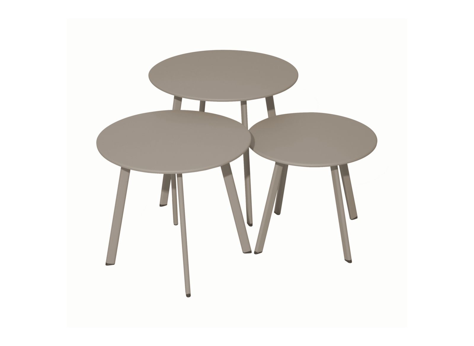 Lot de 3 tables basses Massaï Ø40, Ø45 et Ø50 cm
