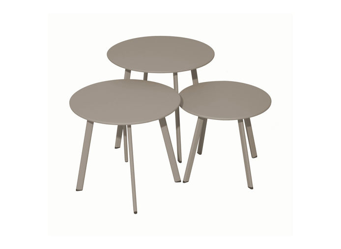 Lot de 3 tables basses Massaï Ø40, Ø45 et Ø50 cm