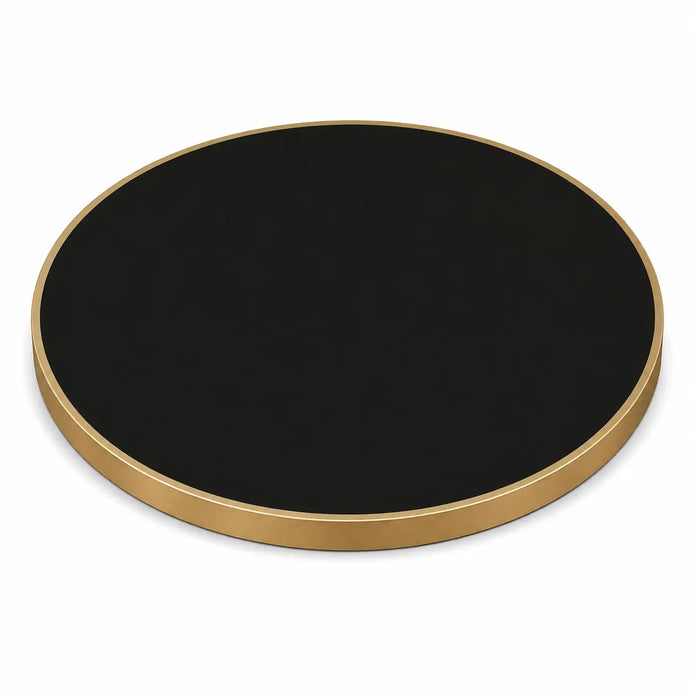 Plateau de table Capri rond – Chant laiton bakélisé