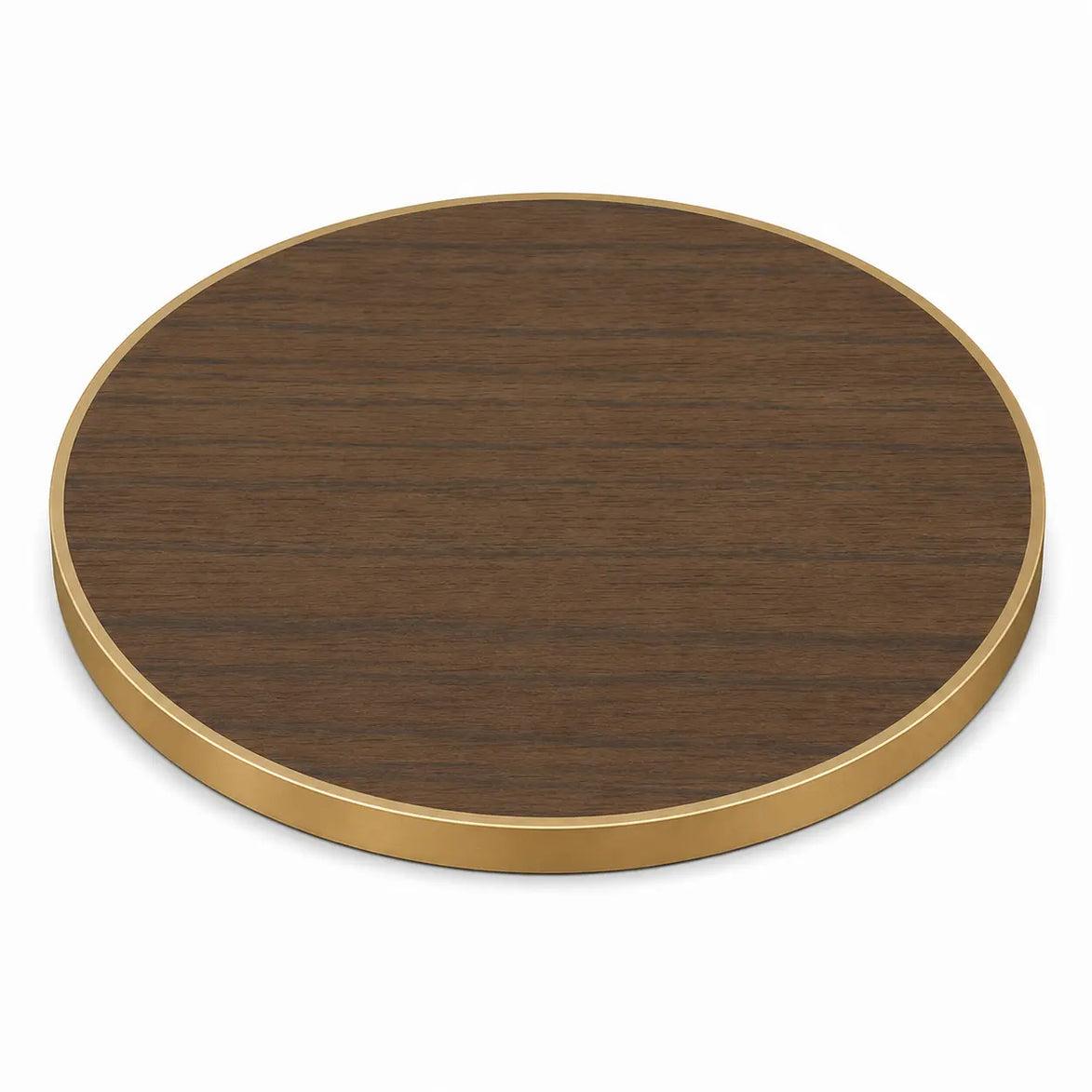 Plateau de table Capri rond – Chant laiton bakélisé