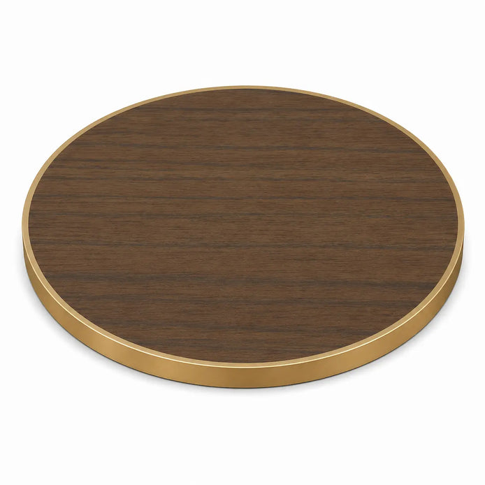 Plateau de table Capri rond – Chant laiton bakélisé