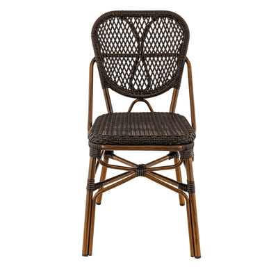 Chaise Yucca — chaise de terrasse tressée, coloris Rotin Marron Foncé