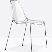 Chaise Day Dream 405 Pedrali transparente, 4 pieds chromés