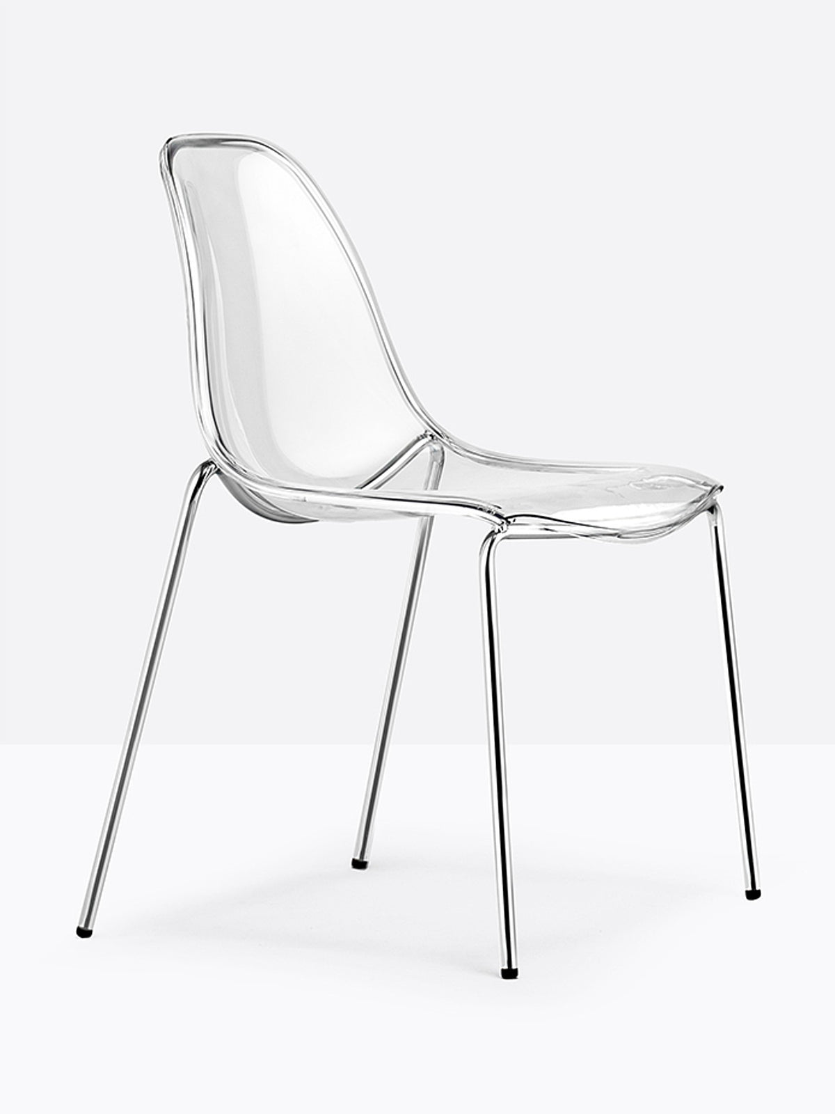 Chaise Day Dream 405 Pedrali transparente, 4 pieds chromés