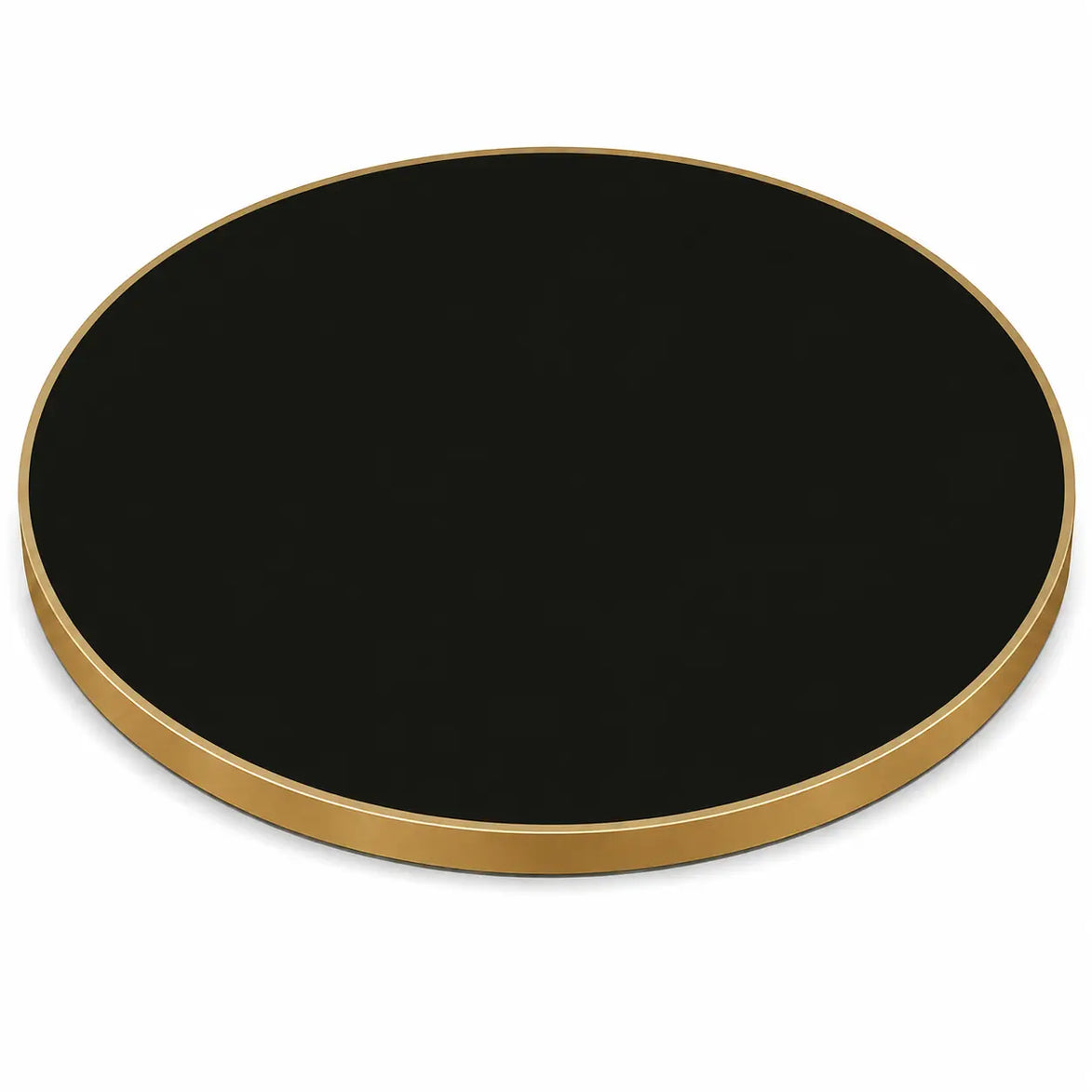 Plateau de table Capri rond – Chant laiton bakélisé