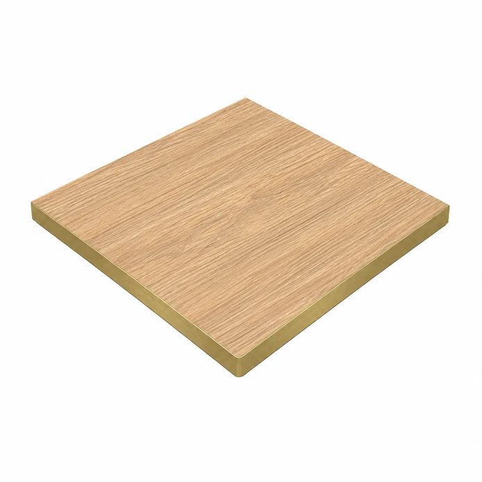 Plateau de table Capri carré – Chant PVC effet laiton
