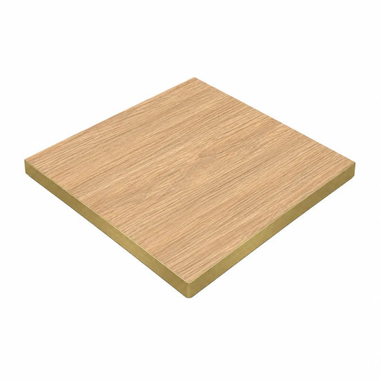 Plateau de table Capri carré – Chant PVC effet laiton