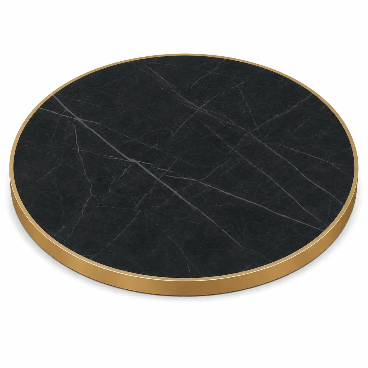 Plateau de table Capri rond – Chant laiton bakélisé