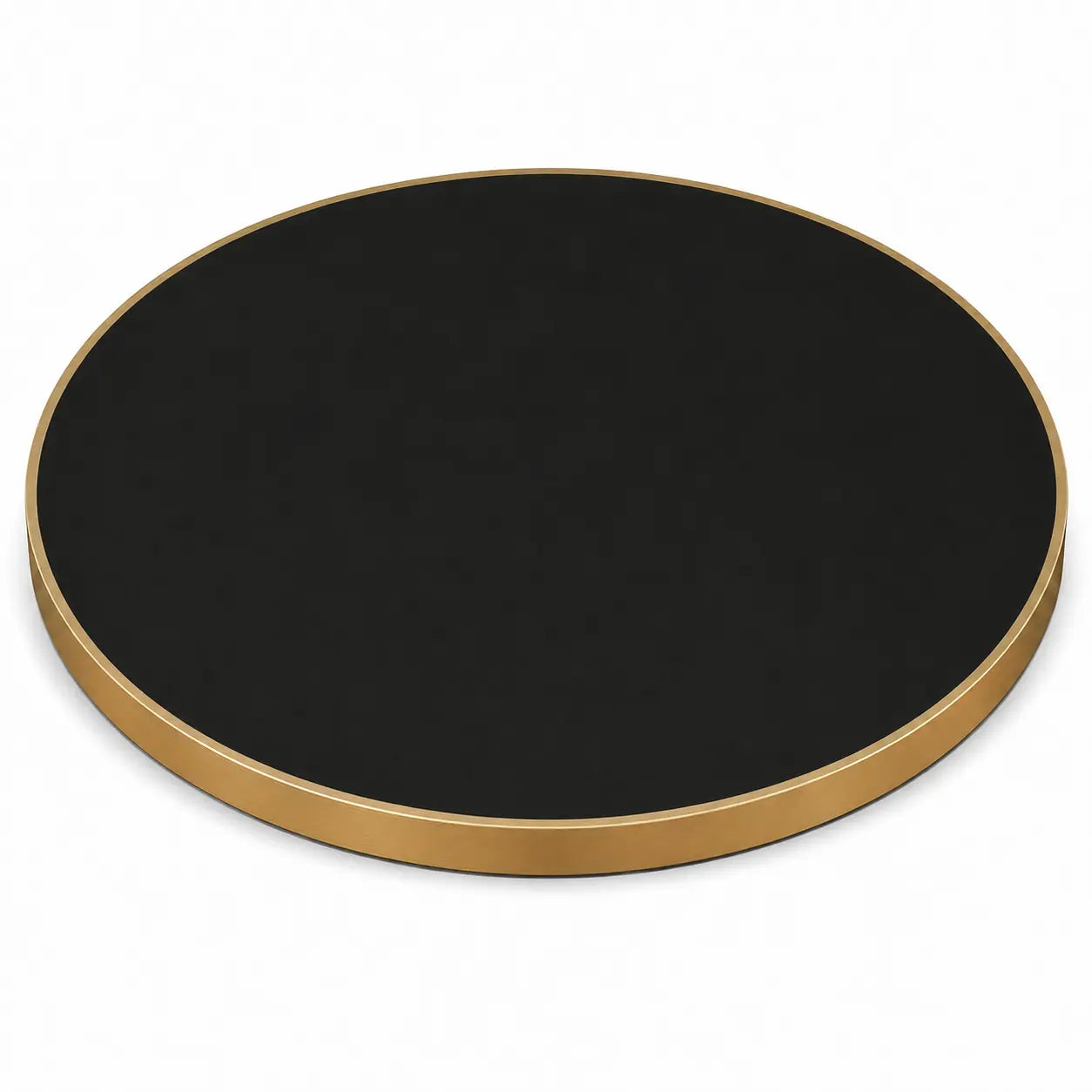 Plateau de table Capri rond – Chant laiton bakélisé