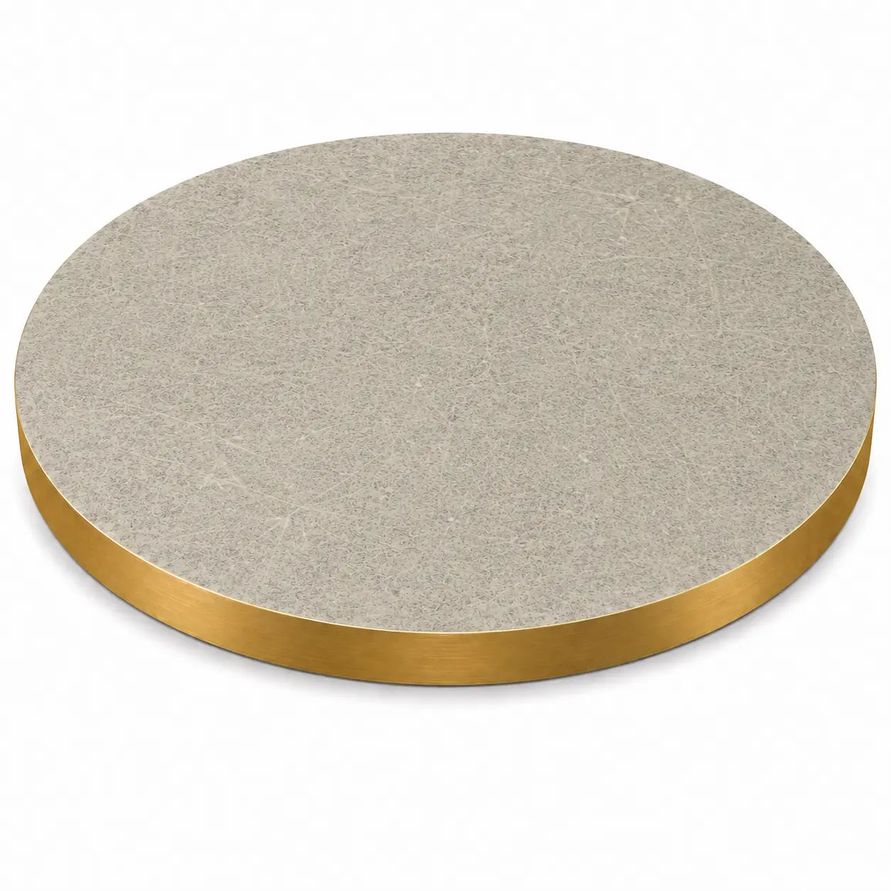 Plateau de table Capri rond – Chant PVC effet laiton