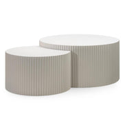 Ensemble de 2 tables basses Zeo rainurées — vue d'ensemble