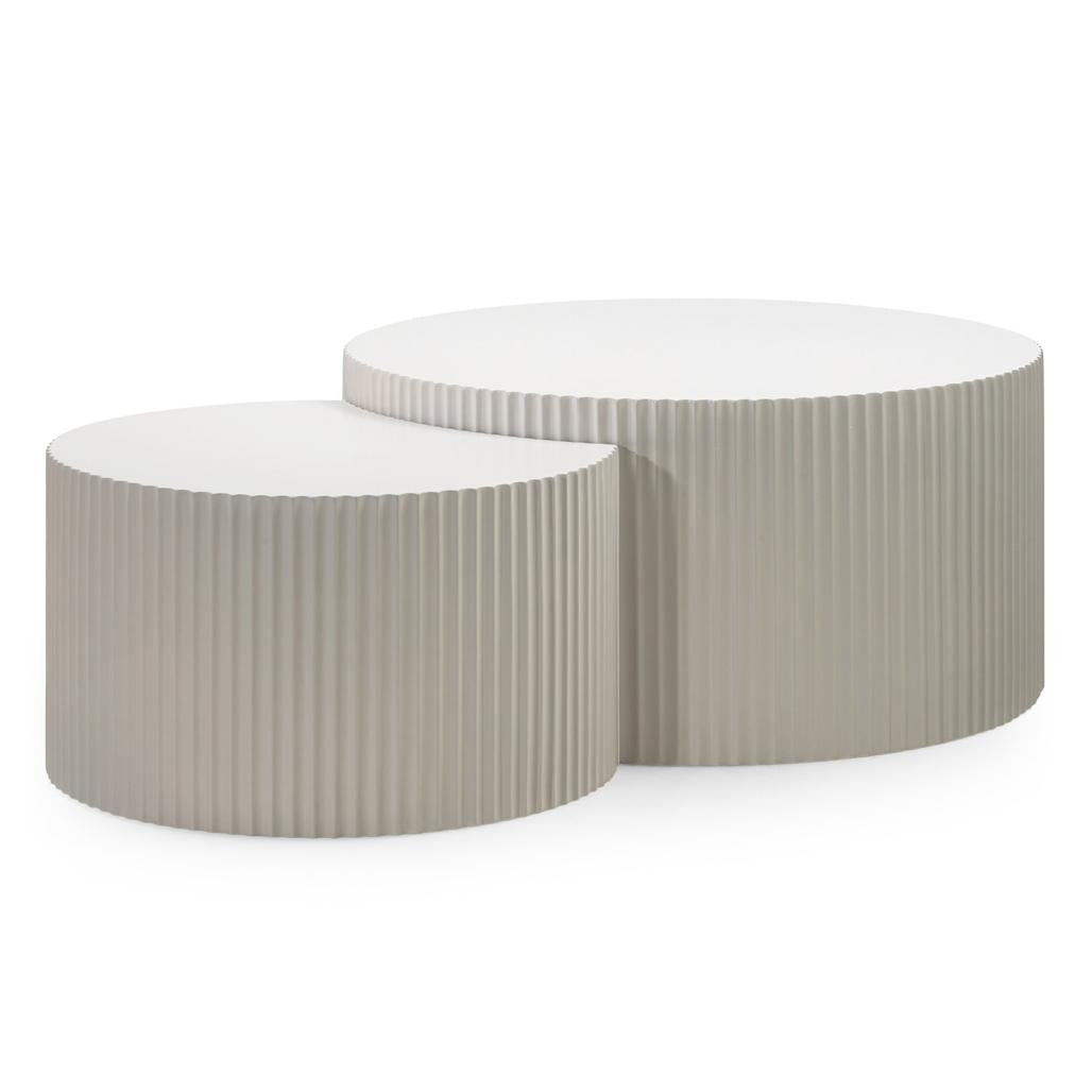 Ensemble de 2 tables basses Zeo rainurées — vue d'ensemble